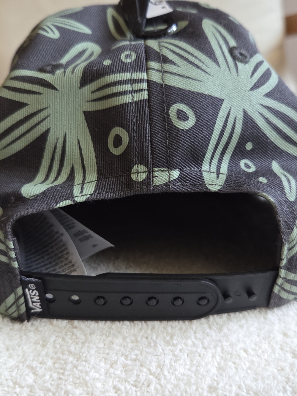 Vans Black Hat with Mint Green Floral Print - Picture 2 of 5